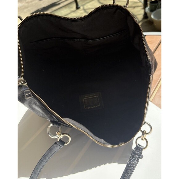 Coach Ava Tote Black Crossgrain Leather Bag - Picture 10 of 15